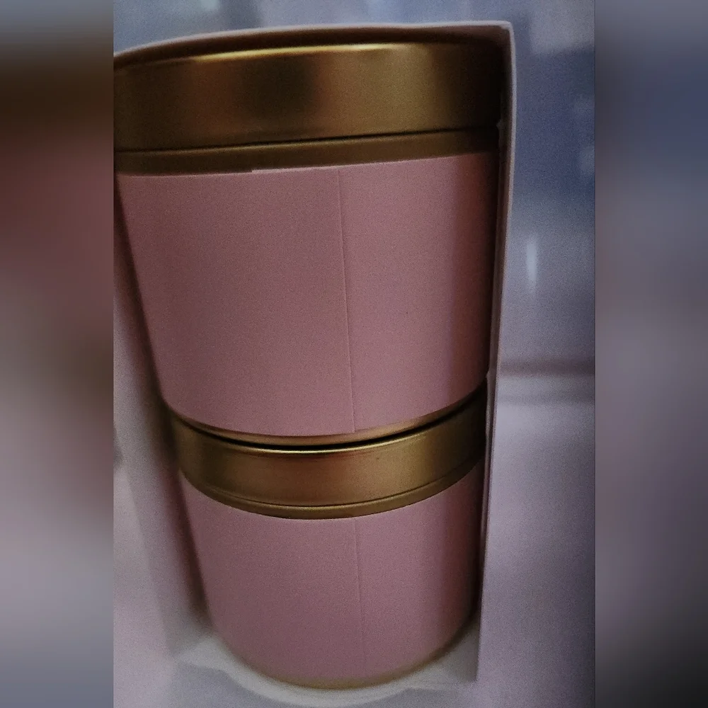 Jasmine & Pink Peony Scented Candle 2 Pack with Gold Lids Room Essentials 3 oz